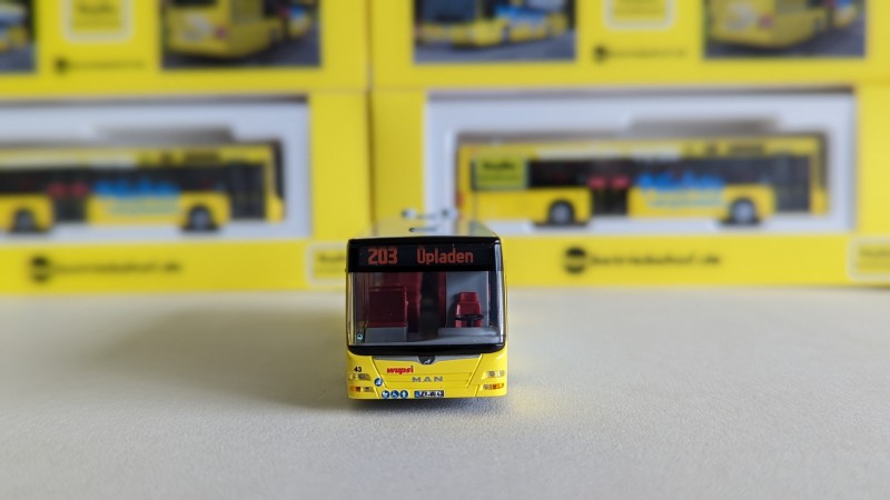 wupsi MAN Lions City - Modellbus Radio Leverkusen Linie 203 Opladen