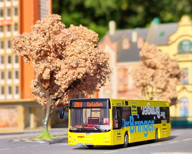 wupsi MAN Lions City - Modellbus Radio Leverkusen Linie 203 Opladen